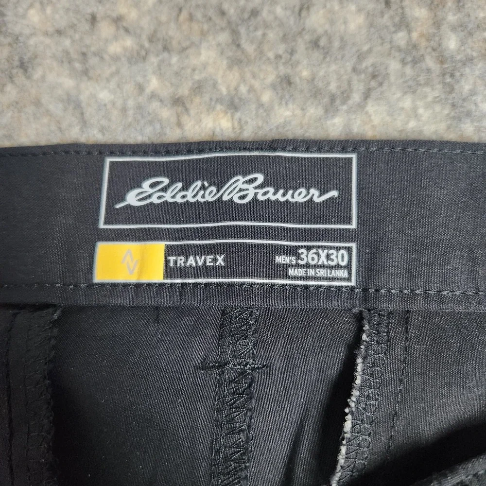 Eddie Bauer Travex Hiking Pants Men 36x30 Black Cargo Pockets Gorpcore Outdoor